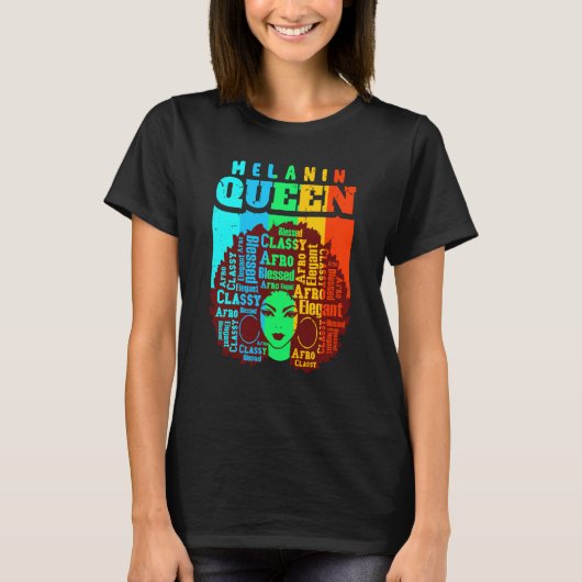 Melanin Queen Cute Black Women Sista Sister Fun Be Tシャツ (正面)