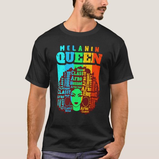 Melanin Queen Cute Black Women Sista Sister Fun Be Tシャツ (正面)
