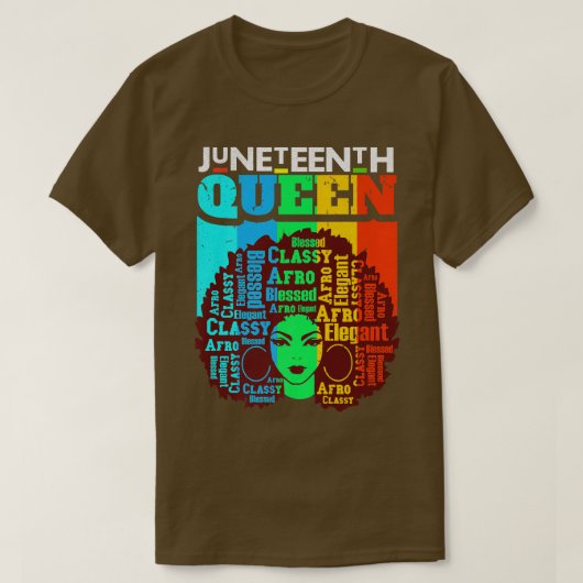 Melanin Queen Positive Motivation Inspiration Word Tシャツ (デザイン正面)