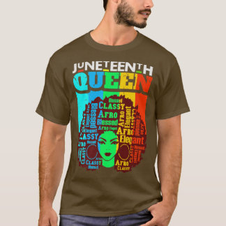 Melanin Queen Positive Motivation Inspiration Word Tシャツ