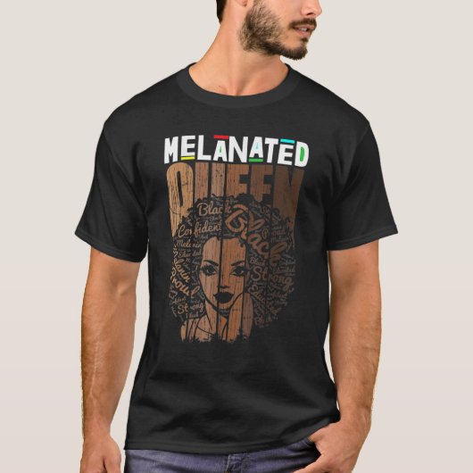 Melanin Queen Tee African American Strong Black Na Tシャツ (正面)