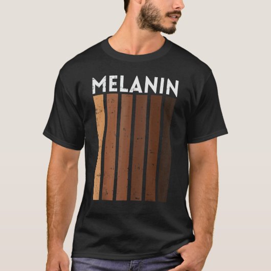 Melanin Shades Black History Pride African America Tシャツ (正面)