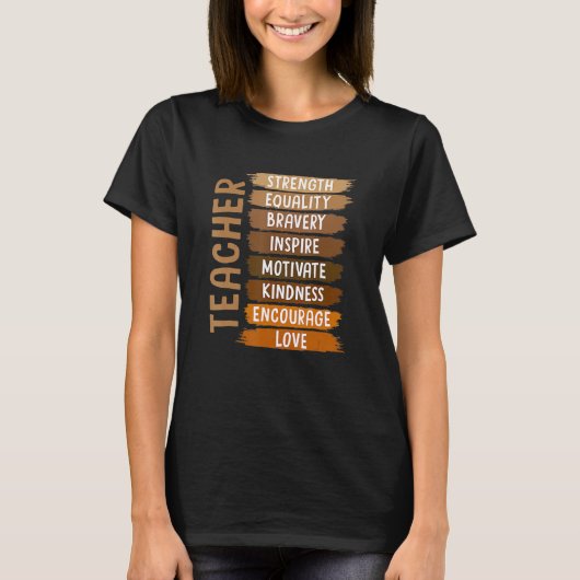 Melanin Teacher Black History Month African Black  Tシャツ (正面)