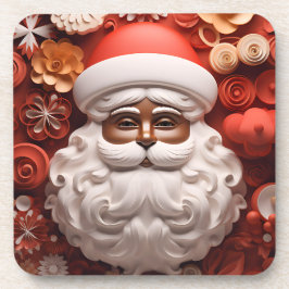 Melanin Xmas Black Christmas Sant Claus Bruh Sista コースター