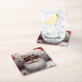 Melanin Xmas Black Christmas Sant Claus Bruh Sista スクエアペーパーコースター (インサイチュ)