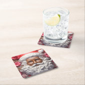 Melanin Xmas Black Christmas Sant Claus Bruh Sista スクエアペーパーコースター (インサイチュ)