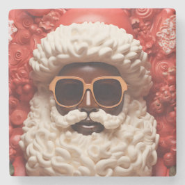 Melanin Xmas Black Christmas Sant Claus Bruh Sista ストーンコースター