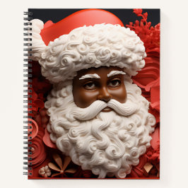 Melanin Xmas Black Christmas Sant Claus Bruh Sista ノートブック