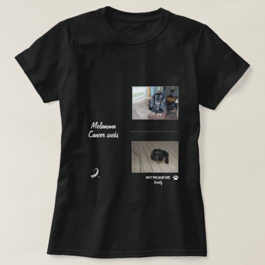 Melanoma Pet Tribute Two-Photo Layout Tシャツ (デザイン正面)