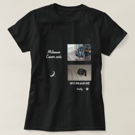 Melanoma Pet Tribute Two-Photo Layout Tシャツ (デザイン正面)
