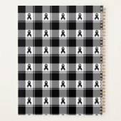 Melanoma Skin Cancer Awareness Plaid Black Ribbon プランナー手帳 (裏面)