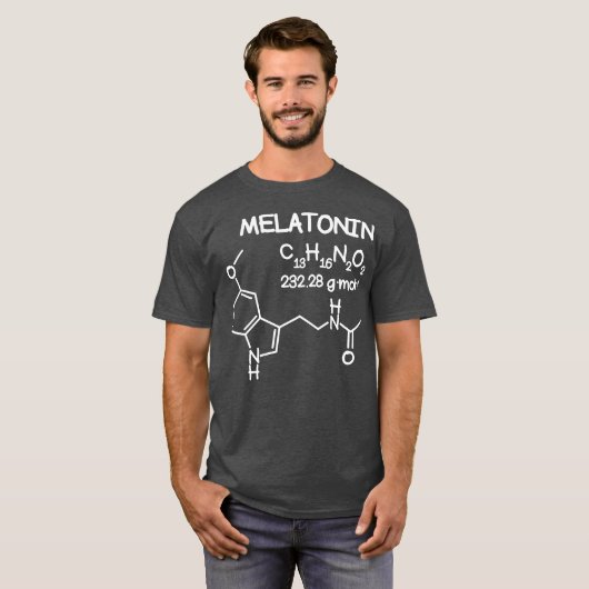 Melatonin Molecule Structure T Funny Sleep Men Tシャツ (正面フル)