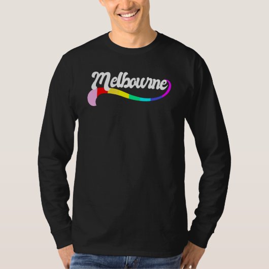 MELBOURNE AUSTRALIA Gay Pride Proud LGBTQ Rainbow  Tシャツ (正面)