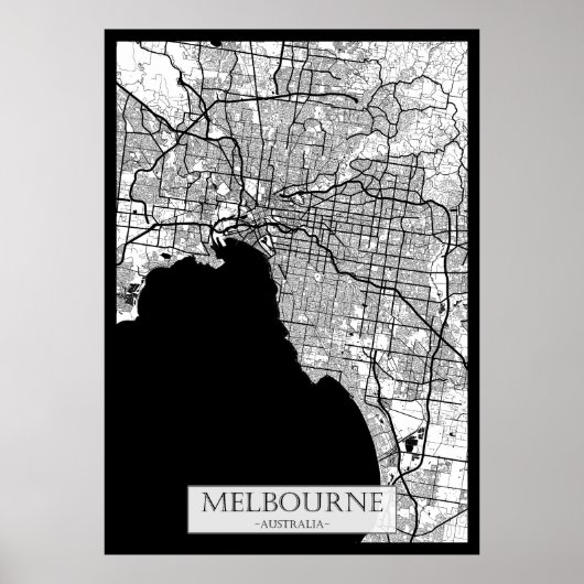 Melbourne Australia Map ポスター (正面)