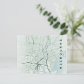 Melbourne Australia Map Minimal Postcard ポストカード (スタンド正面)