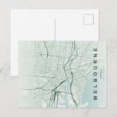 Melbourne Australia Map Minimal Postcard ポストカード (正面/裏面)