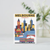 Melbourne Australia Skyline Travel ポストカード (スタンド正面)