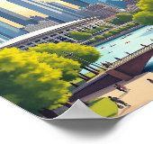 Melbourne Australia Travel Artistic Vintage ポスター (角)