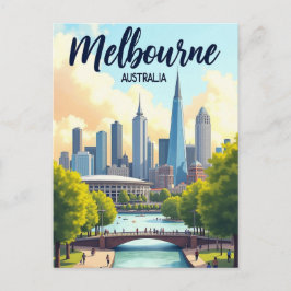 Melbourne Australia Travel Artistic Vintage ポストカード