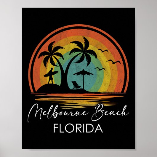 Melbourne Beach Florida Summer Vacation Tropical S ポスター (正面)