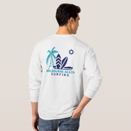 Melbourne Beach Florida Surfing T-Shirt Tシャツ (裏面フル)