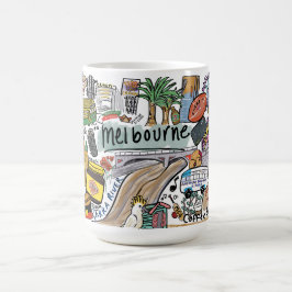 Melbourne City Illustration Mug, White コーヒーマグカップ