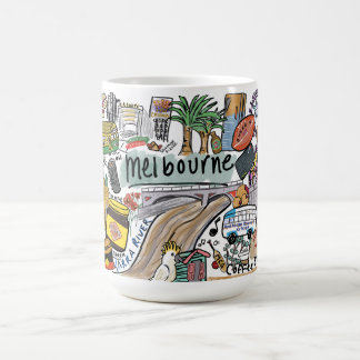 Melbourne City Illustration Mug, White コーヒーマグカップ