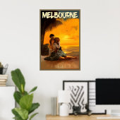 Melbourne Florida Beach Sunrise Brevard County ポスター (ホームオフィス)