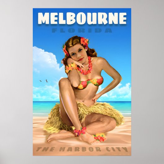 Melbourne Florida Travel Poster Sea Eagle Angourie ポスター (正面)