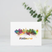 Melbourne skyline in watercolor ポストカード (スタンド正面)