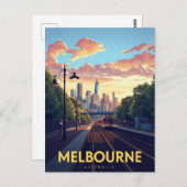 Melbourne Skyline Train Station ポストカード (正面/裏面)