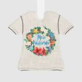 Mele Kalikimakaのハワイのクリスマスのアロハワイシャツ オーナメント (裏面)