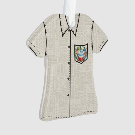 Mele Kalikimakaのハワイのクリスマスのアロハワイシャツ オーナメント (正面)