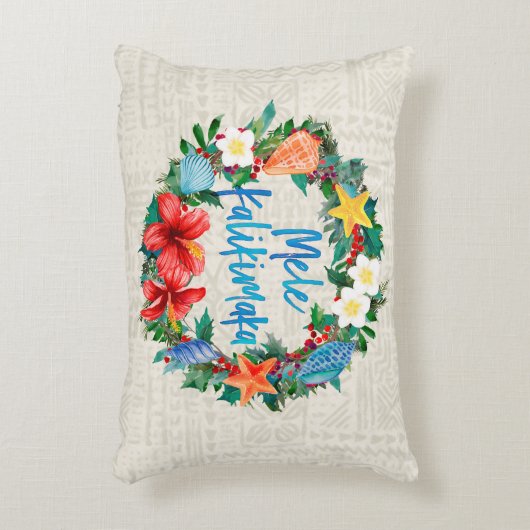 Mele Kalikimakaのハワイのクリスマスのリース アクセントクッション (正面(垂直))