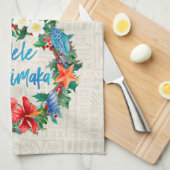 Mele Kalikimakaのハワイのクリスマスのリース キッチンタオル (四つ折り)