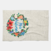 Mele Kalikimakaのハワイのクリスマスのリース キッチンタオル (横)