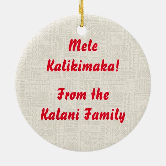 Mele Kalikimakaのハワイのクリスマスのリース セラミックオーナメント (裏面)