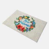 Mele Kalikimakaのハワイのクリスマスのリース ドアマット (アングル)