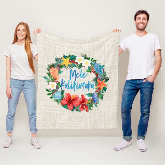 Mele Kalikimakaのハワイのクリスマスのリース フリースブランケット (インサイチュ)