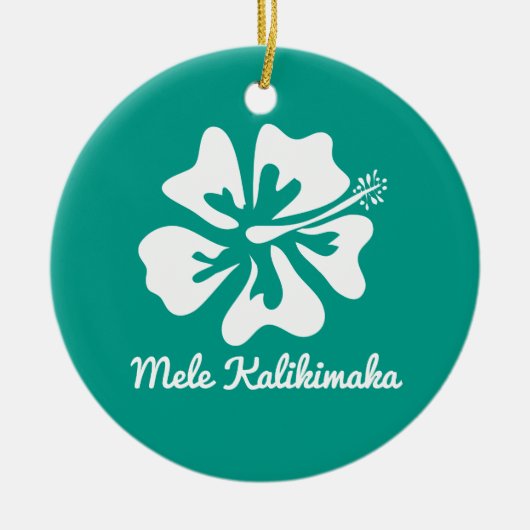 Mele Kalikimakaのハワイの花のクリスマスの休日 セラミックオーナメント (正面)