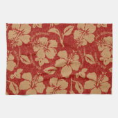 Mele KalikimakaのヴィンテージのPareauのハワイアンのハイビスカス キッチンタオル (横)