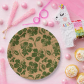 Mele KalikimakaのヴィンテージのPareauのハワイアンのハイビスカス ペーパープレート (パーティー)