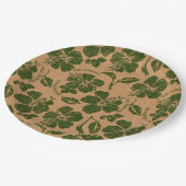 Mele KalikimakaのヴィンテージのPareauのハワイアンのハイビスカス ペーパープレート (アングル)