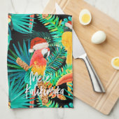 Mele Kalikimakaの熱帯ジャングルの鳥 キッチンタオル (四つ折り)