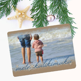 Mele Kalikimakaスクリプトw/ Starfish Holiday Photo シーズンカード