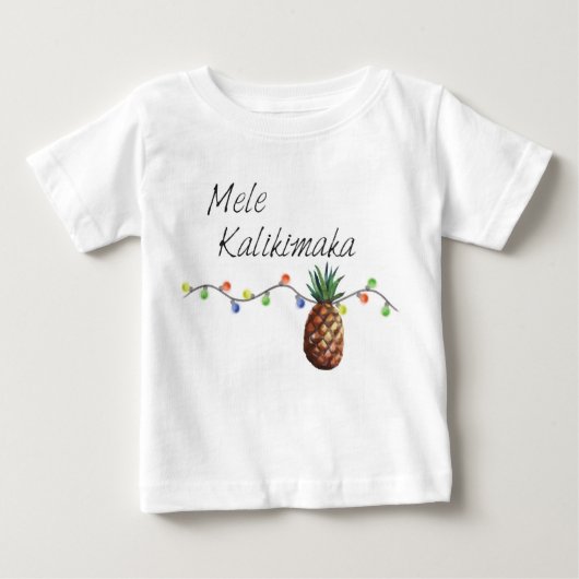 Mele Kalikimaka -クリスマスのベビーのワイシャツ ベビーTシャツ (正面)