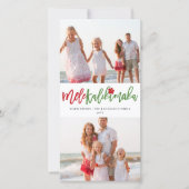 Mele Kalikimaka 2 Photo Collage Modern Christmas シーズンカード (正面)