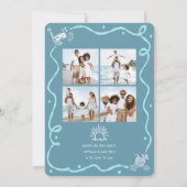 Mele Kalikimaka 5 Photo Teal Hand Drawn Christmas シーズンカード (裏面)