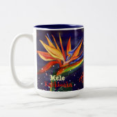 Mele Kalikimaka Bird of Paradise Hawaiian Souvenir ツートーンマグカップ (左)