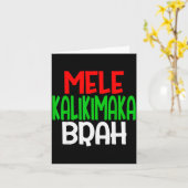 Mele Kalikimaka Brah - Funny Hawaiian Island Chris カード (黄色い花)